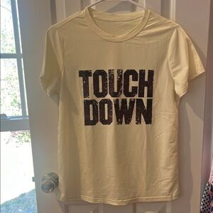 Touch Down Short Sleeve Tee - Cream with Black Print